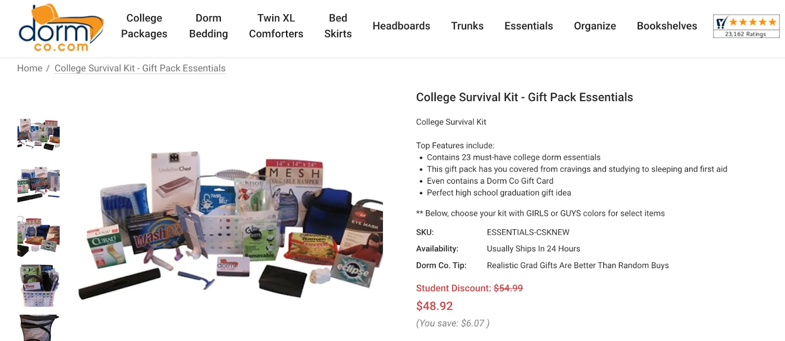 College Survival Kits
